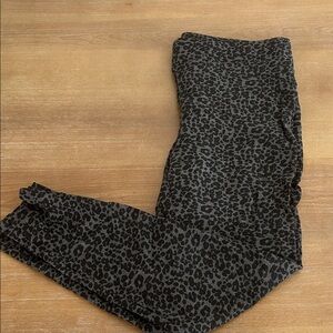 LOFT Black and Gray Animal Print Leggings